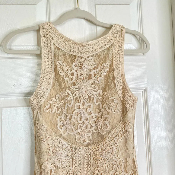 Vintage SUE WONG Nocturne Ivory Cream Lace Sheath Dress Cocktail Party Size 4 - Picture 6 of 10